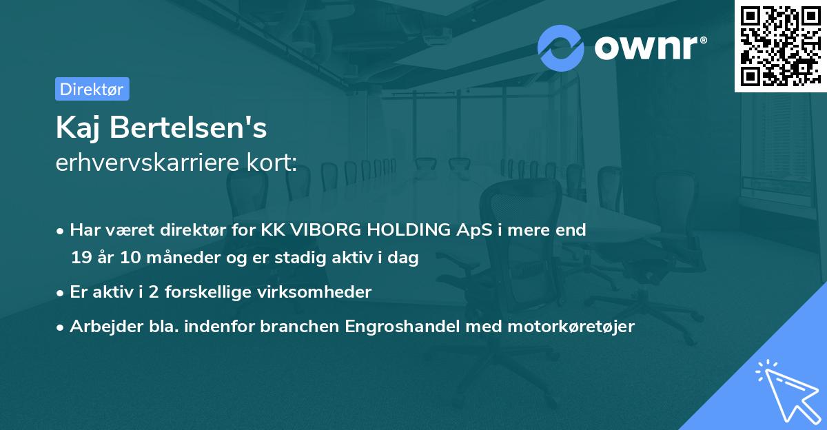 Kaj Bertelsen's erhvervskarriere kort