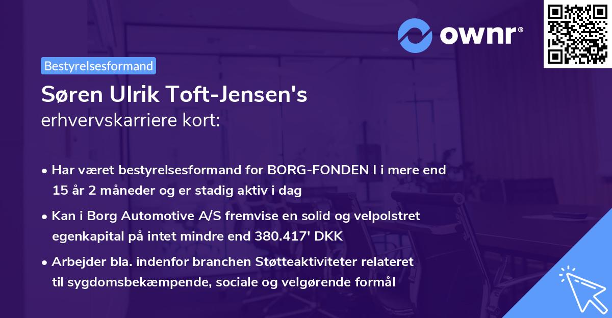 Søren Ulrik Toft-Jensen's erhvervskarriere kort