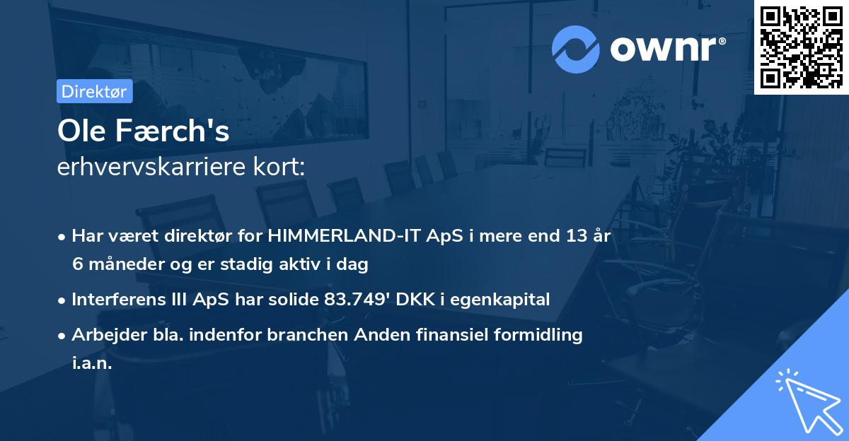 Ole Færch's erhvervskarriere kort