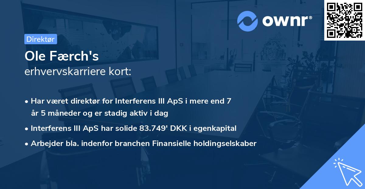 Ole Færch's erhvervskarriere kort