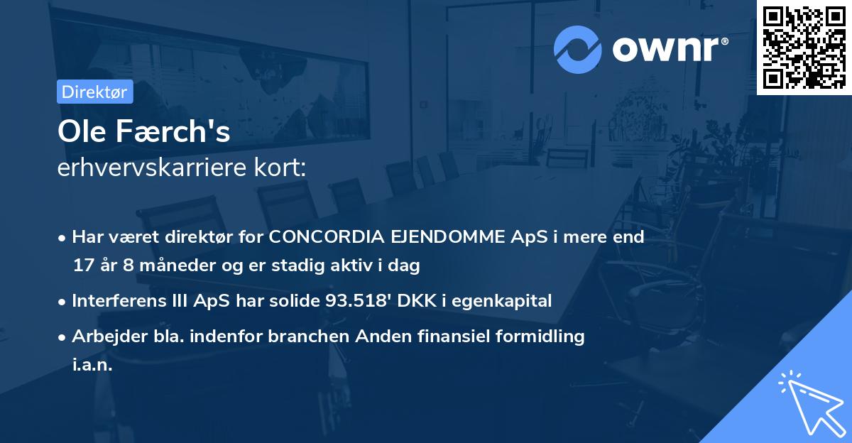 Ole Færch's erhvervskarriere kort
