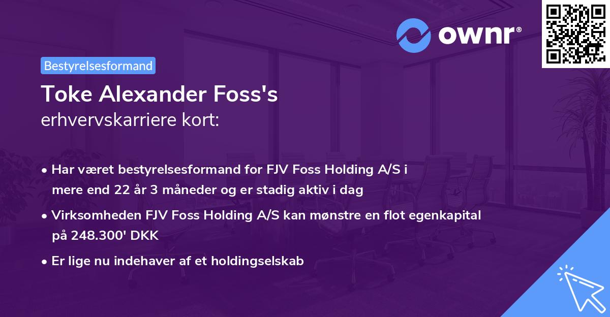 Toke Alexander Foss's erhvervskarriere kort