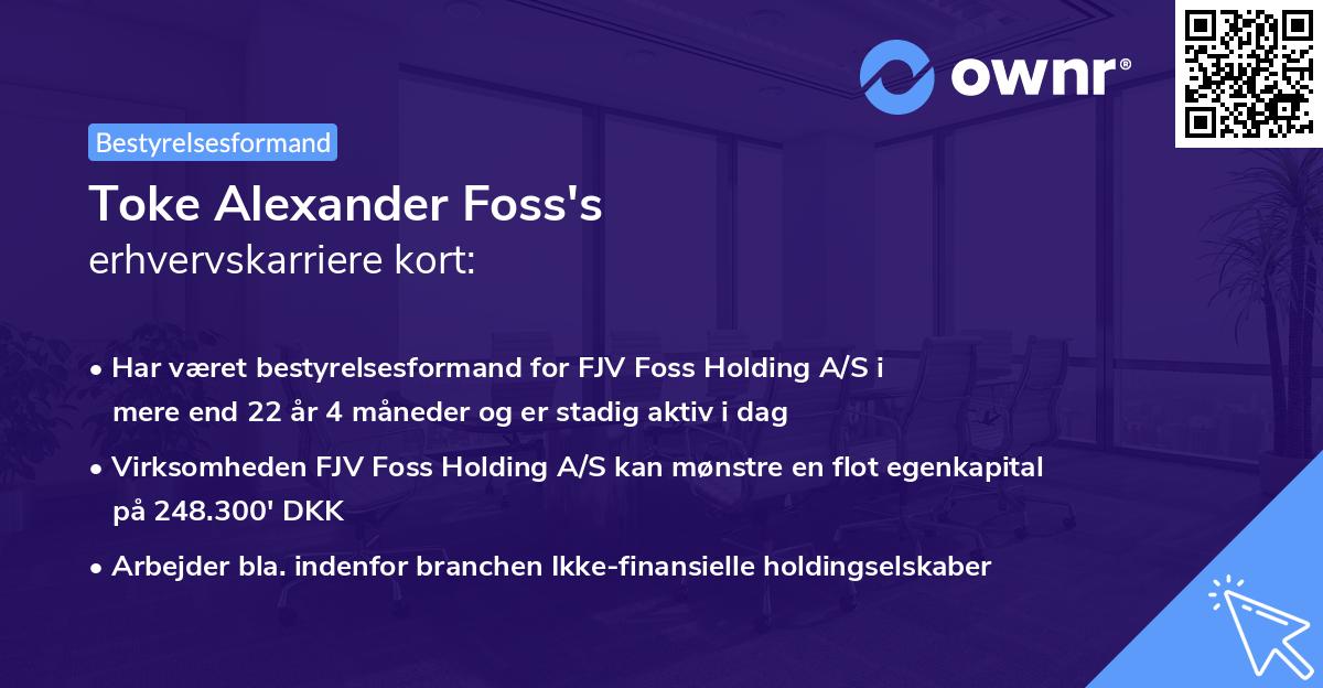 Toke Alexander Foss's erhvervskarriere kort