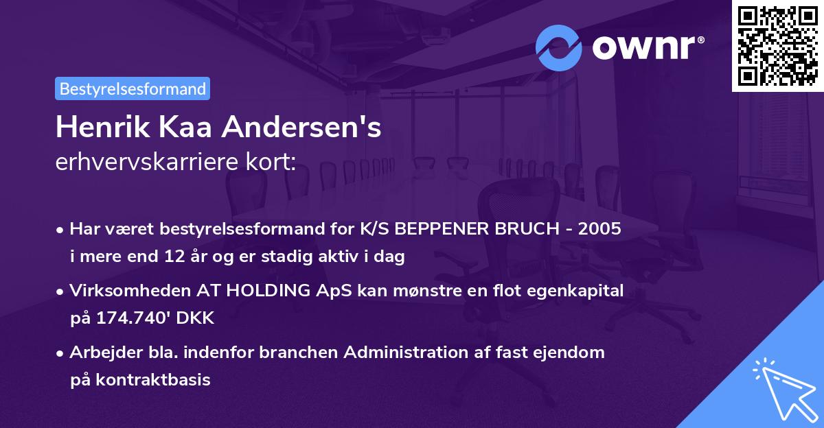 Henrik Kaa Andersen's erhvervskarriere kort