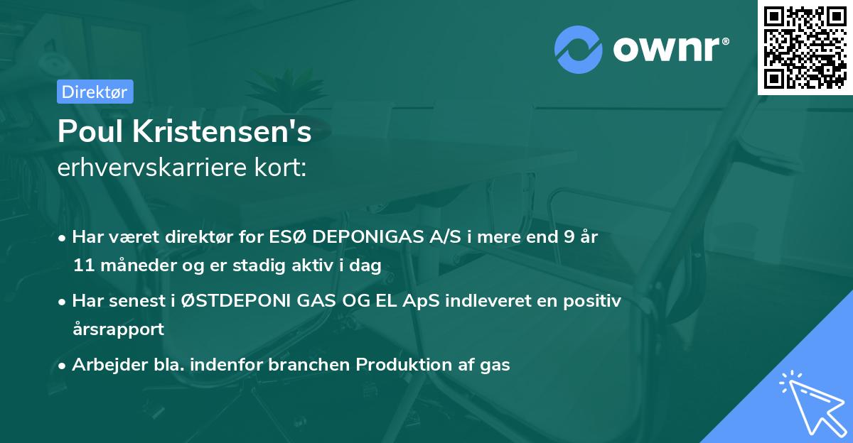 Poul Kristensen's erhvervskarriere kort