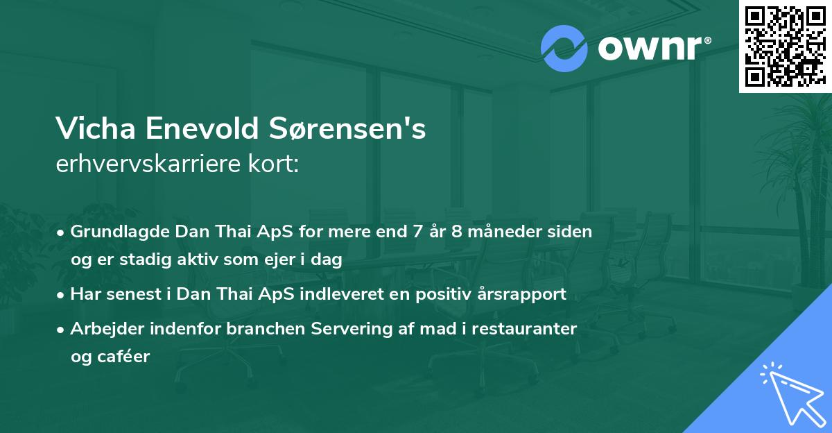 Vicha Enevold Sørensen's erhvervskarriere kort