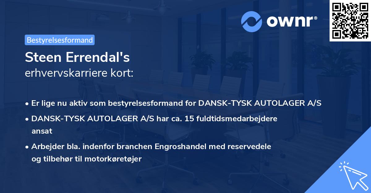 Steen Errendal's erhvervskarriere kort
