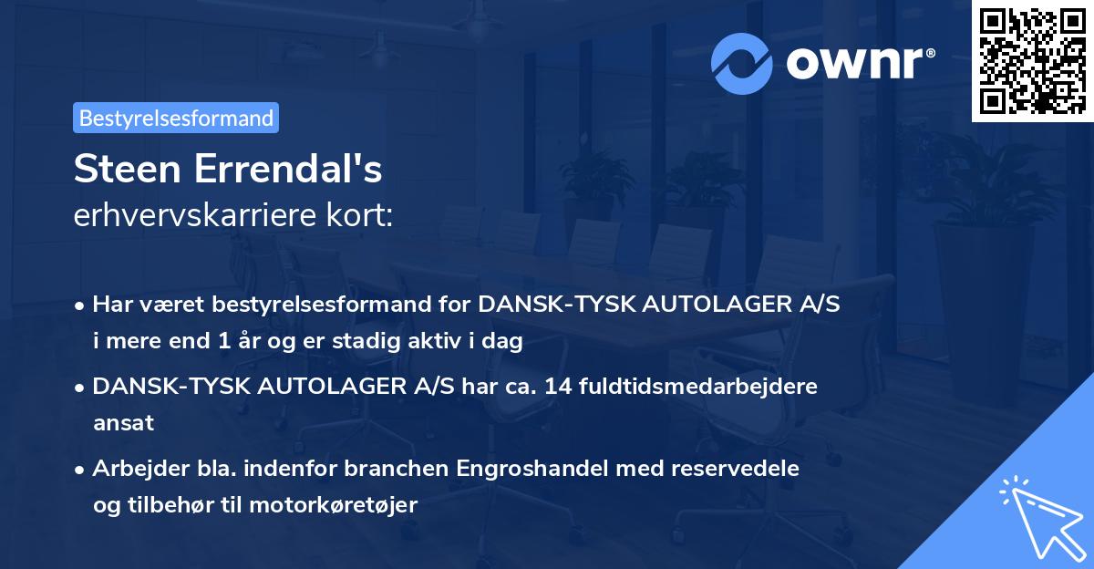 Steen Errendal's erhvervskarriere kort