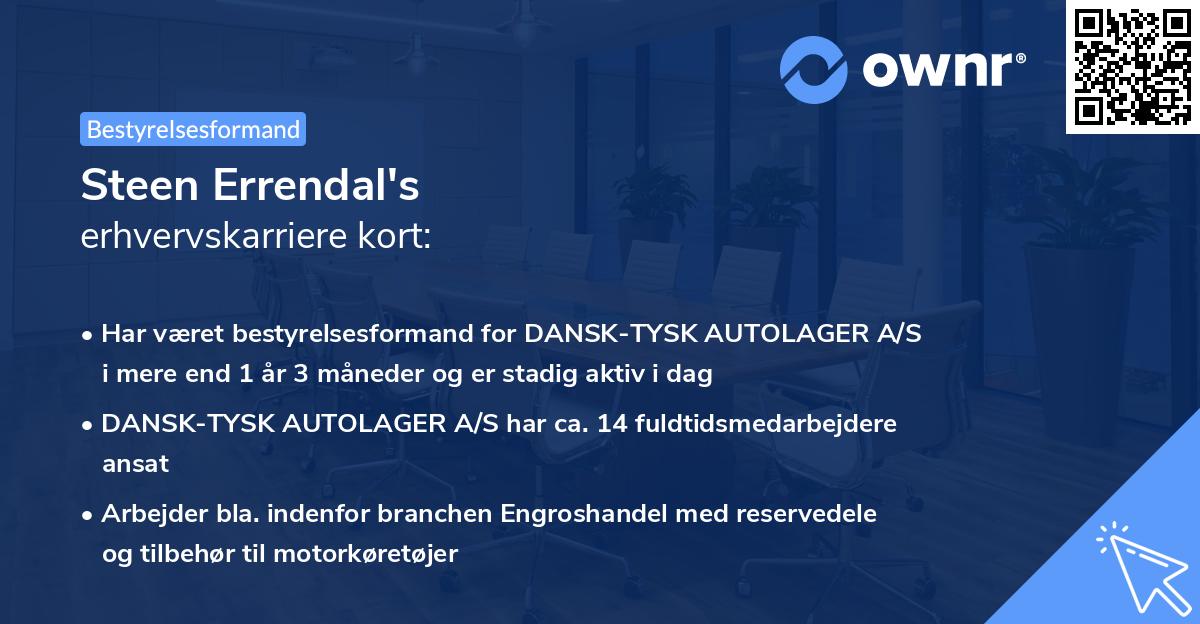 Steen Errendal's erhvervskarriere kort