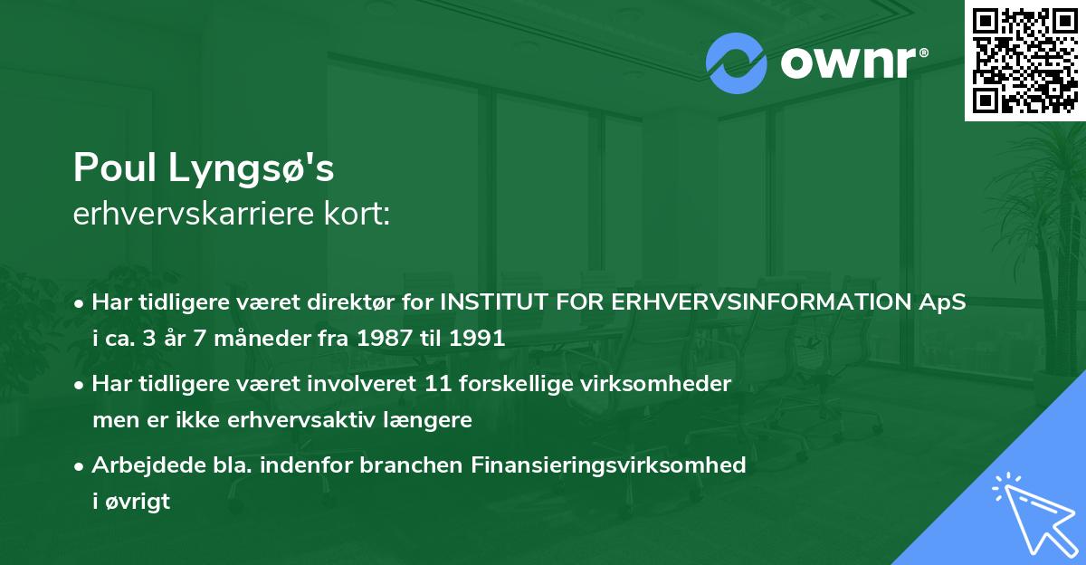Poul Lyngsø's erhvervskarriere kort