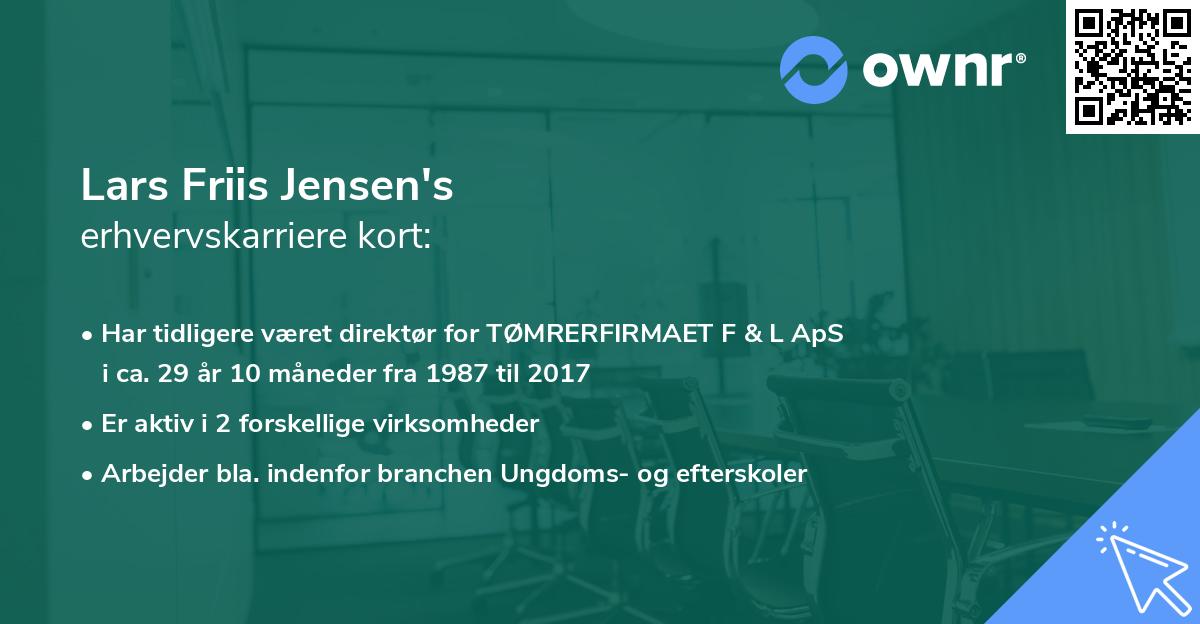 Lars Friis Jensen's erhvervskarriere kort