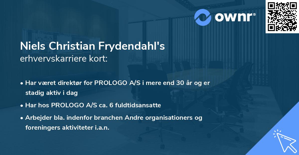 Niels Christian Frydendahl's erhvervskarriere kort