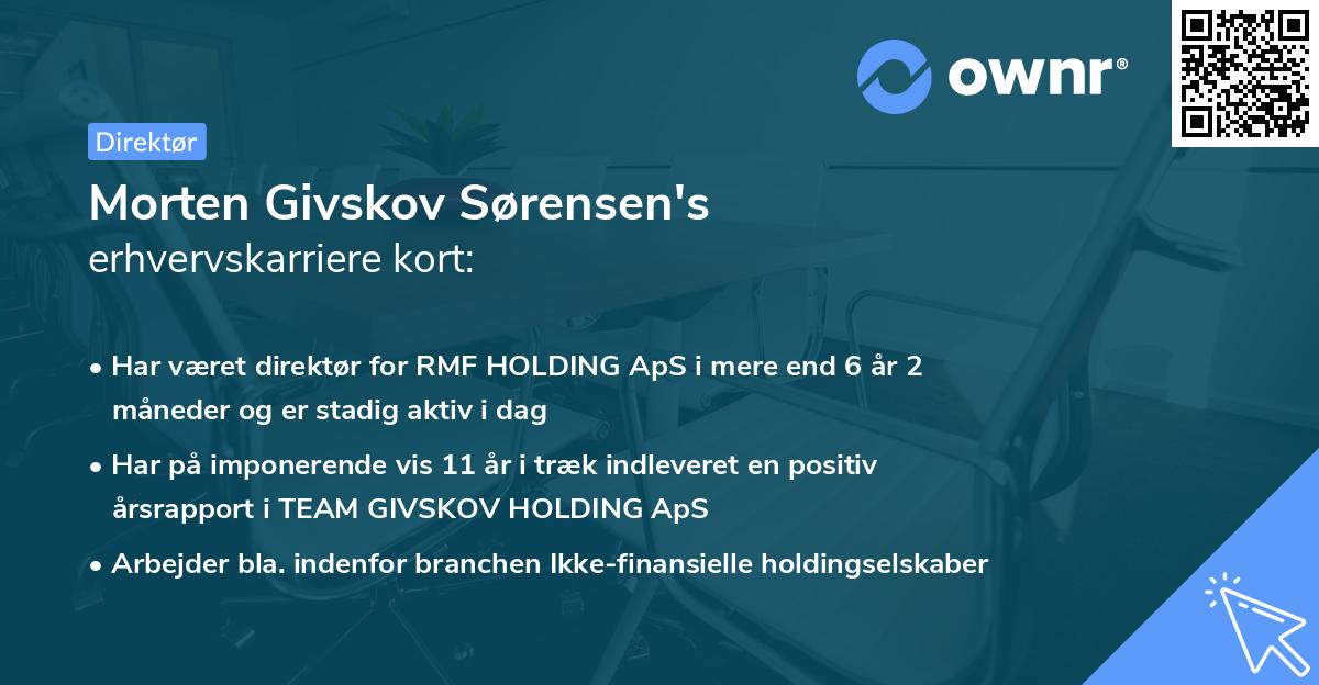 Morten Givskov Sørensen's erhvervskarriere kort