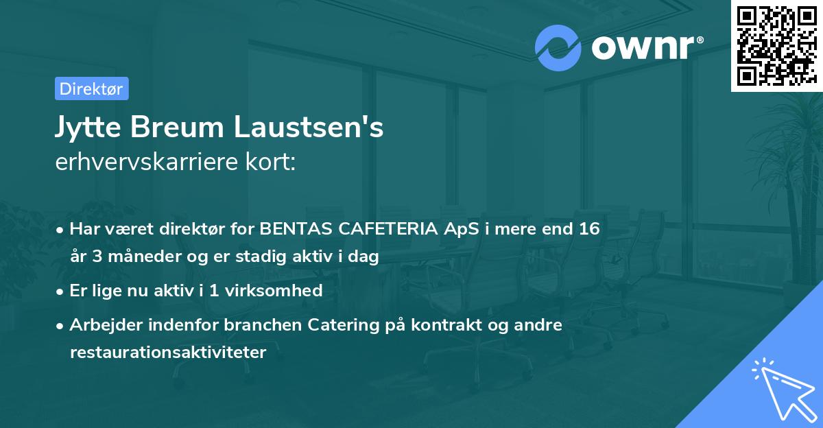 Jytte Breum Laustsen's erhvervskarriere kort