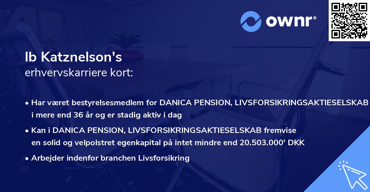 Ib Katznelson's erhvervskarriere kort