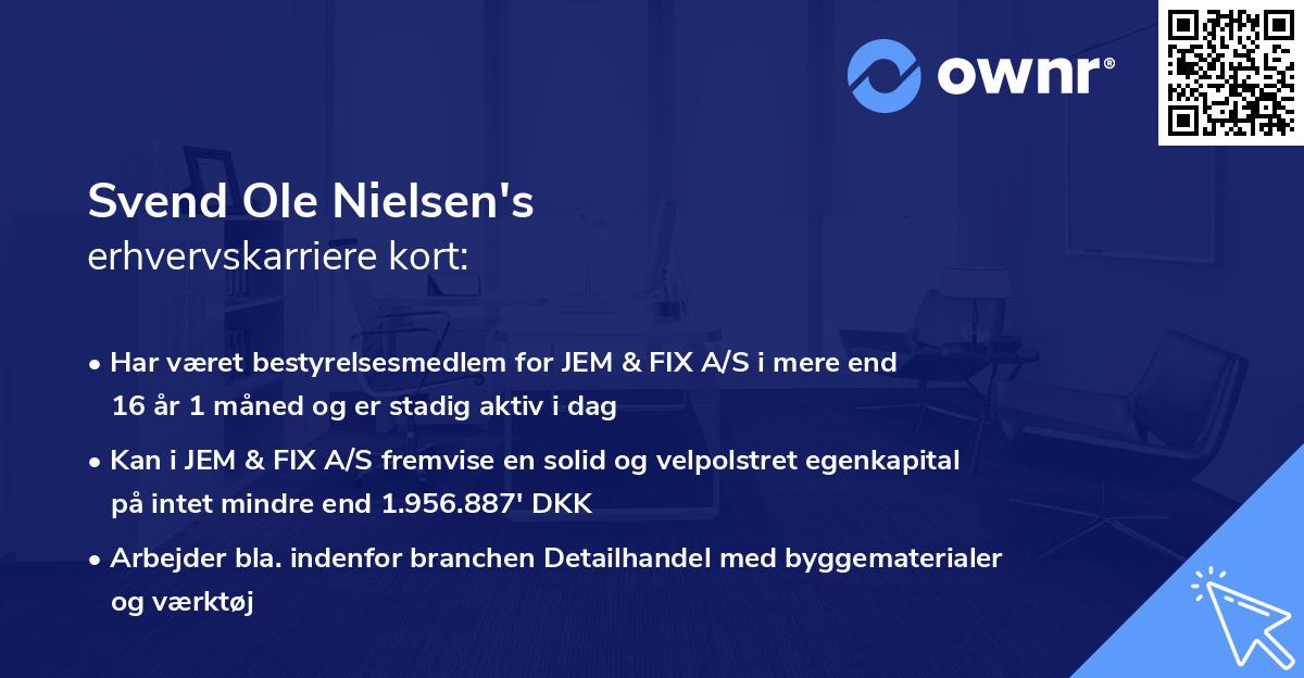 Svend Ole Nielsen's erhvervskarriere kort