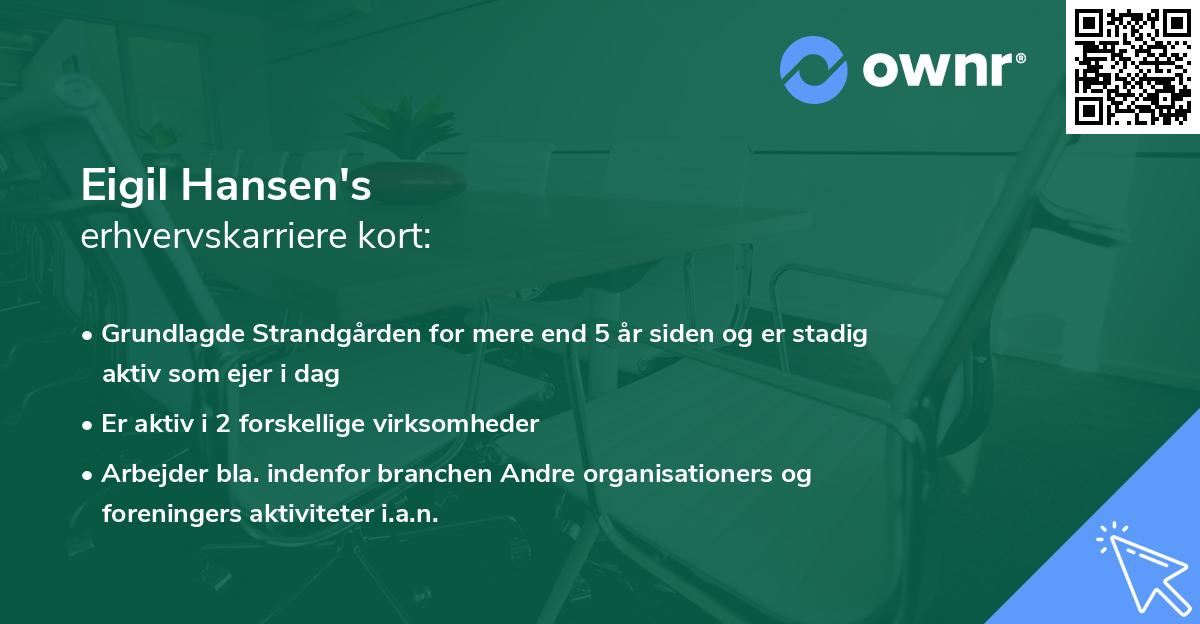 Eigil Hansen's erhvervskarriere kort