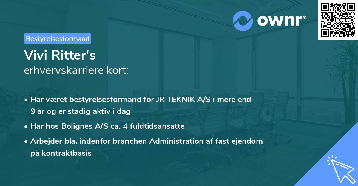 Vivi Ritter's erhvervskarriere kort