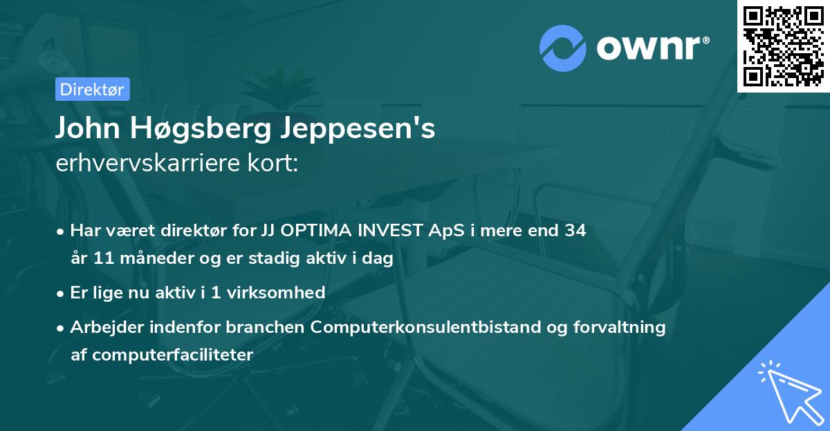 John Høgsberg Jeppesen's erhvervskarriere kort