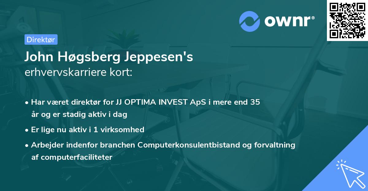 John Høgsberg Jeppesen's erhvervskarriere kort