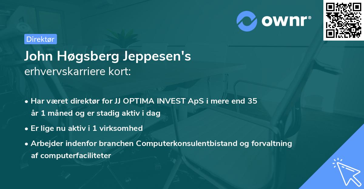 John Høgsberg Jeppesen's erhvervskarriere kort