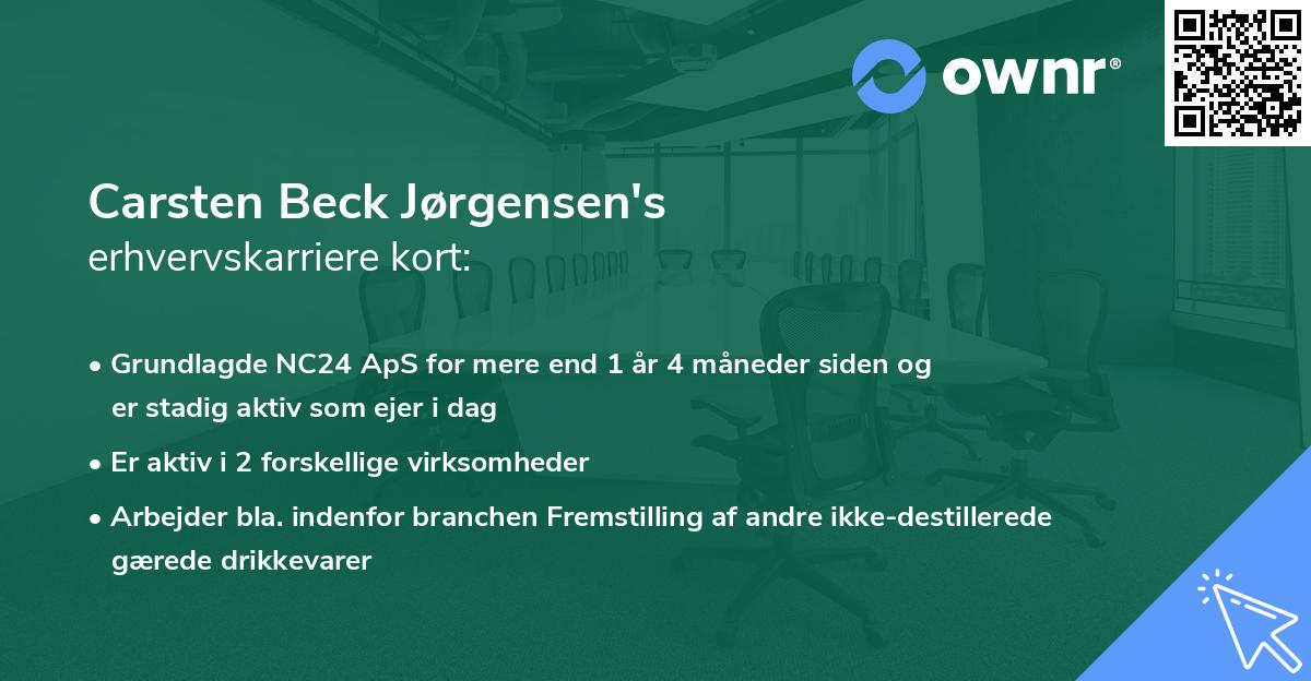 Carsten Beck Jørgensen's erhvervskarriere kort
