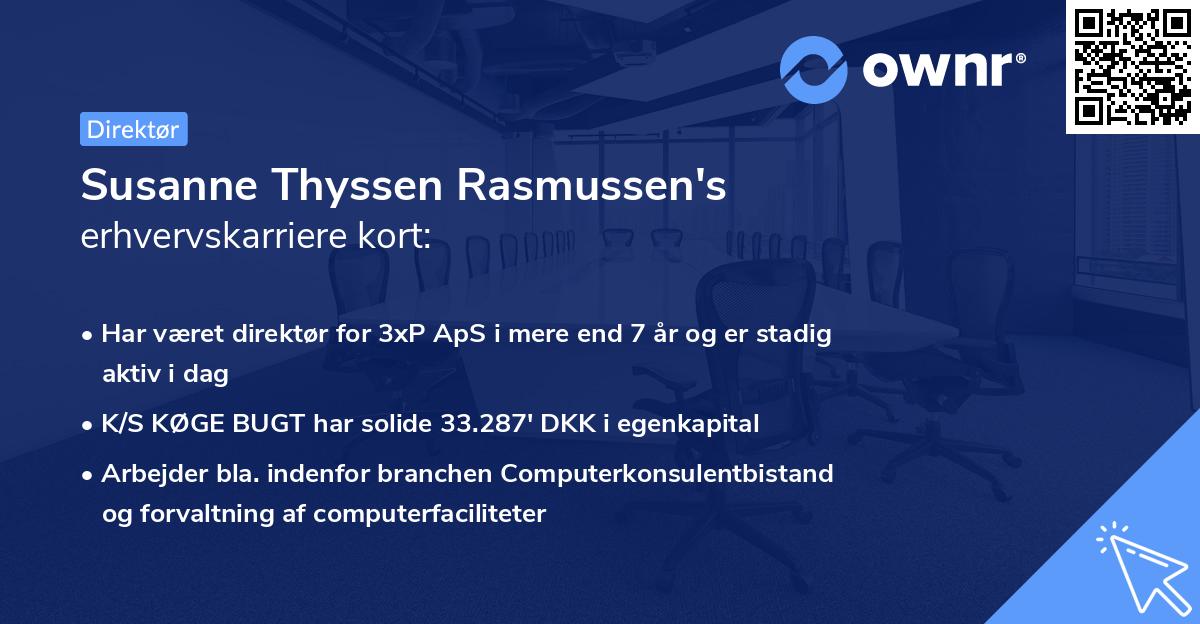 Susanne Thyssen Rasmussen's erhvervskarriere kort