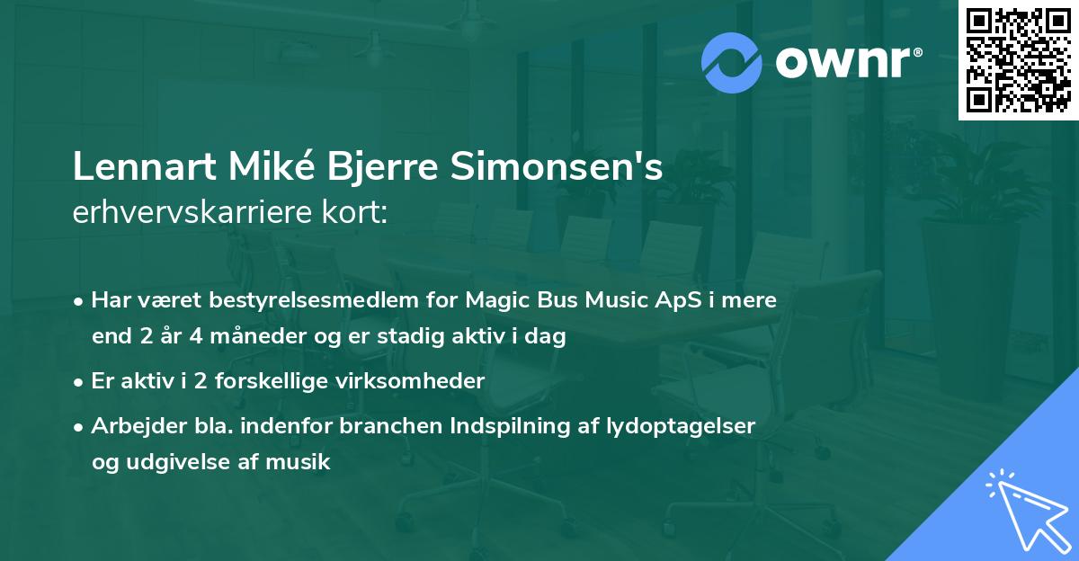 Lennart Miké Bjerre Simonsen's erhvervskarriere kort