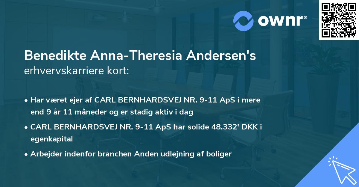 Benedikte Anna-Theresia Andersen's erhvervskarriere kort
