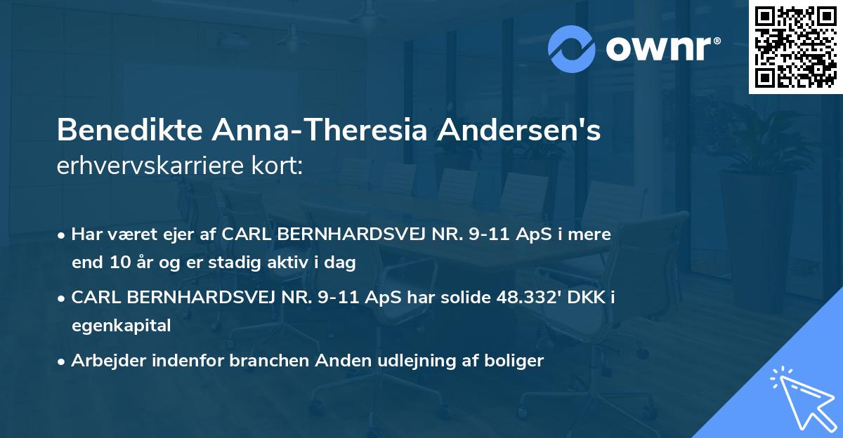 Benedikte Anna-Theresia Andersen's erhvervskarriere kort