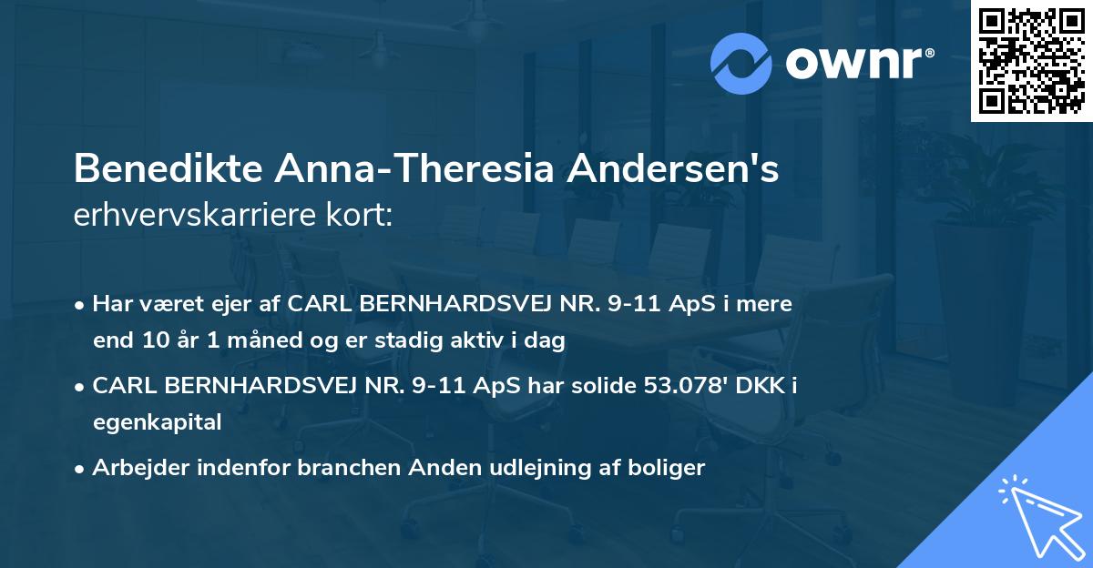 Benedikte Anna-Theresia Andersen's erhvervskarriere kort