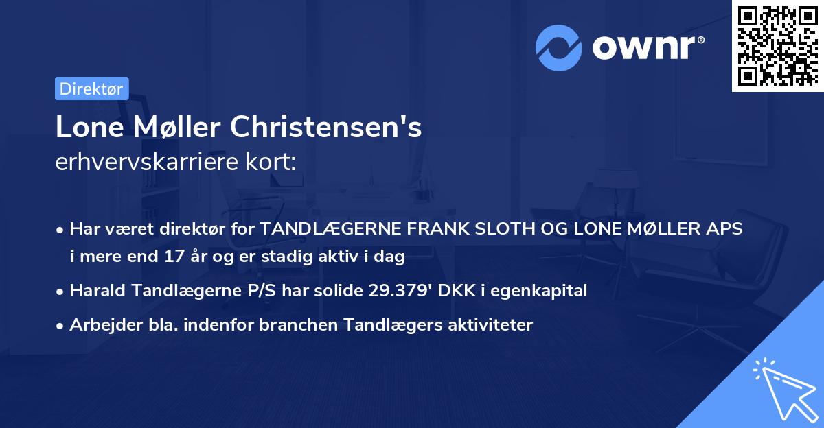Lone Møller Christensen's erhvervskarriere kort