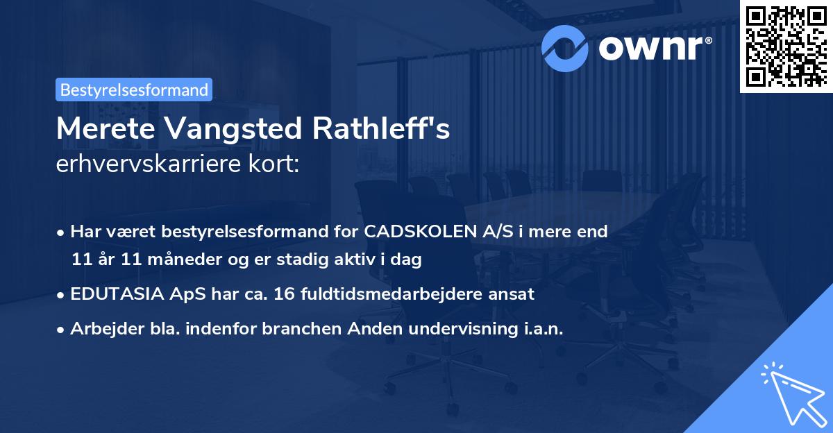 Merete Vangsted Rathleff's erhvervskarriere kort