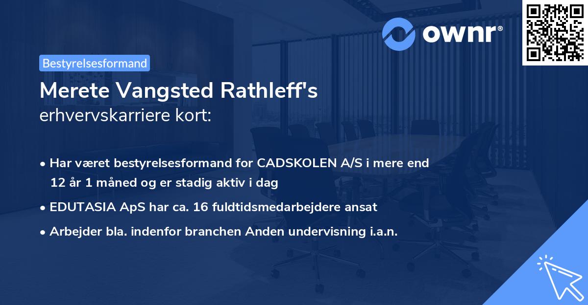 Merete Vangsted Rathleff's erhvervskarriere kort