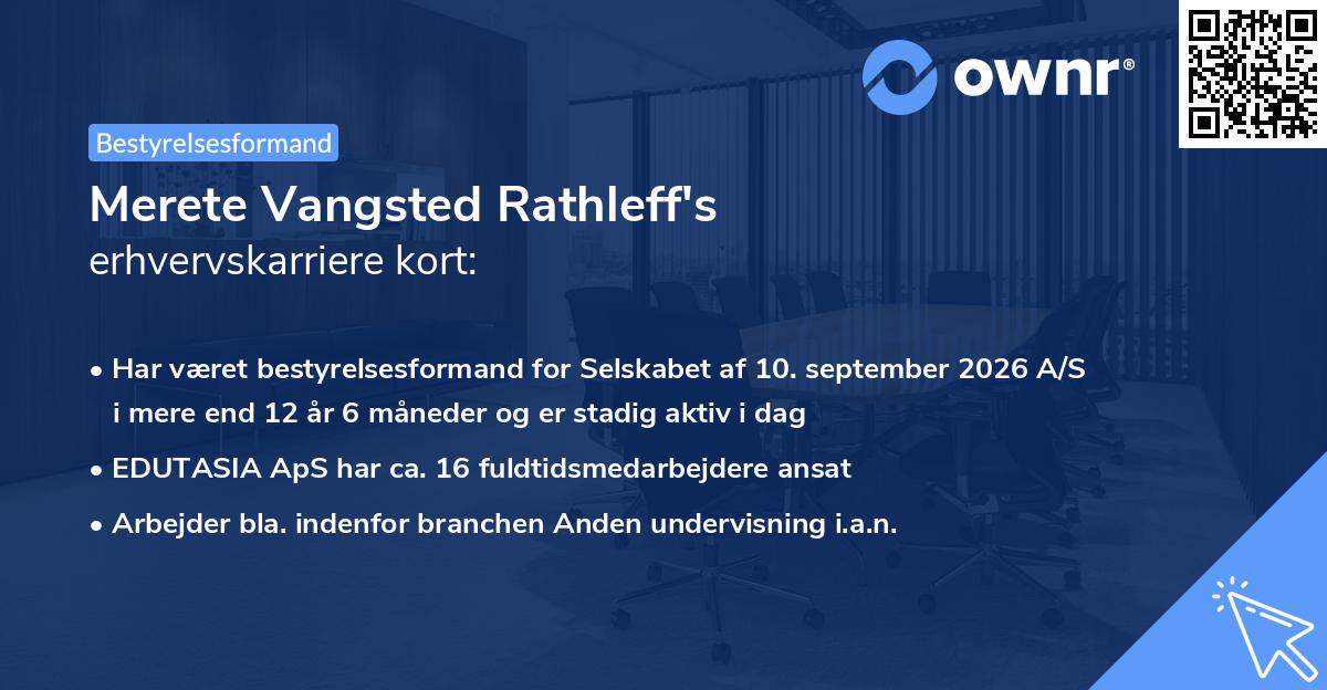 Merete Vangsted Rathleff's erhvervskarriere kort