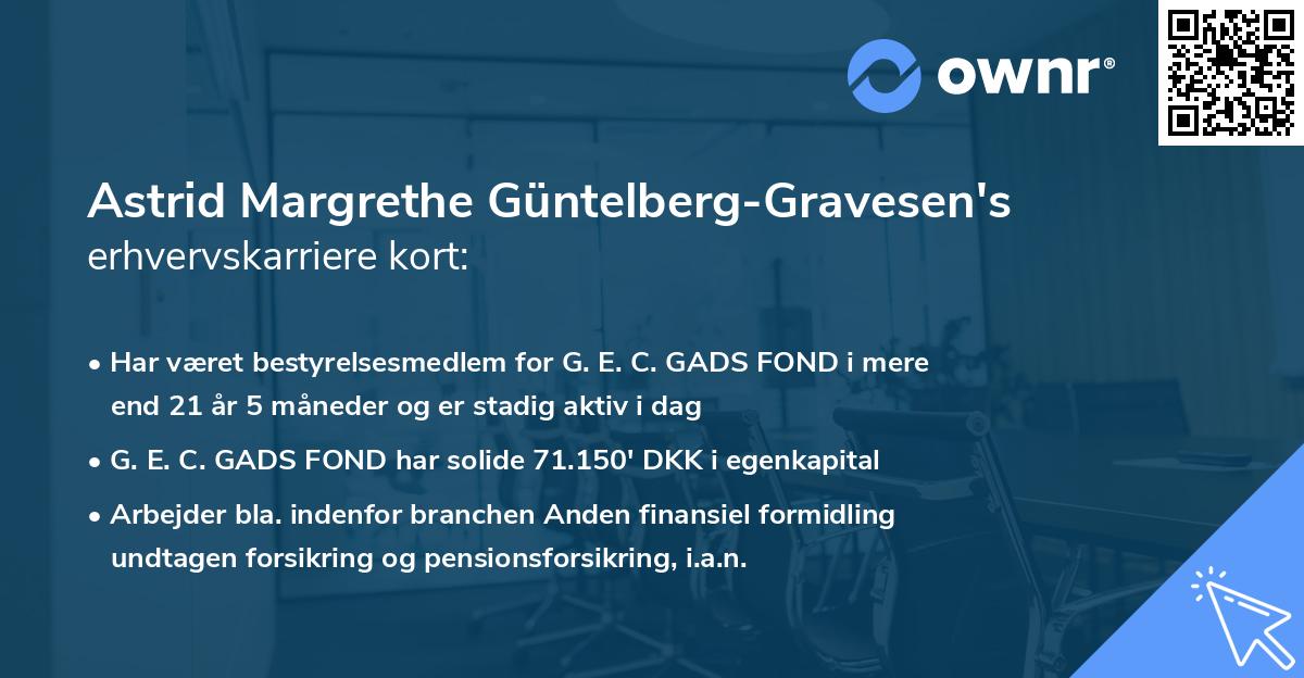 Astrid Margrethe Güntelberg-Gravesen's erhvervskarriere kort