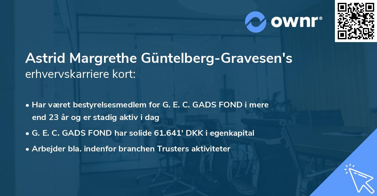 Astrid Margrethe Güntelberg-Gravesen's erhvervskarriere kort