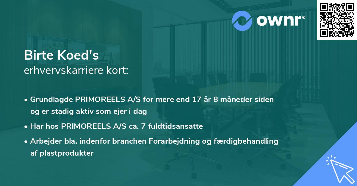 Birte Koed's erhvervskarriere kort