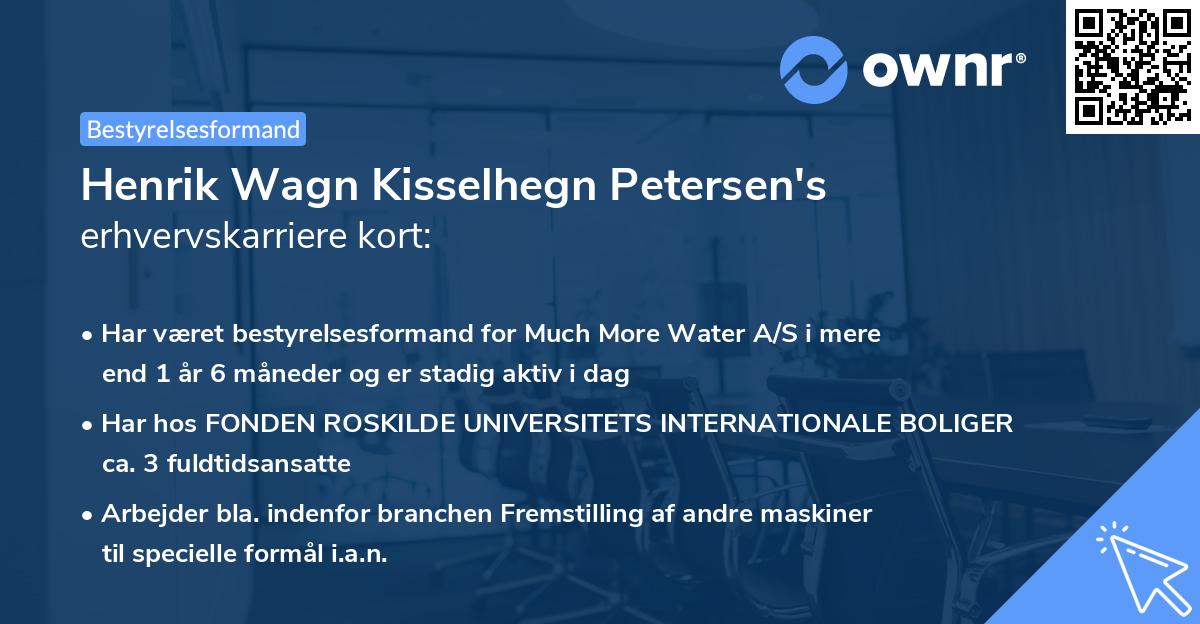 Henrik Wagn Kisselhegn Petersen's erhvervskarriere kort