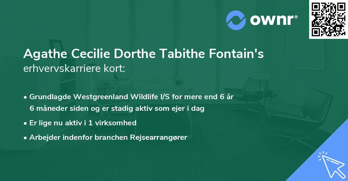 Agathe Cecilie Dorthe Tabithe Fontain's erhvervskarriere kort