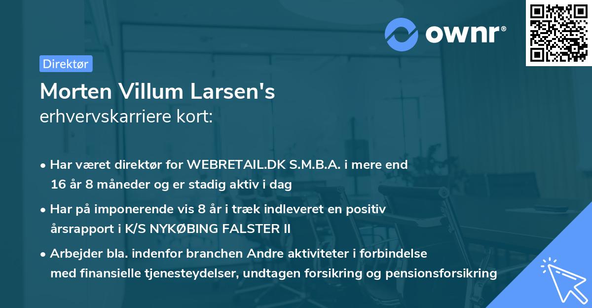 Morten Villum Larsen's erhvervskarriere kort