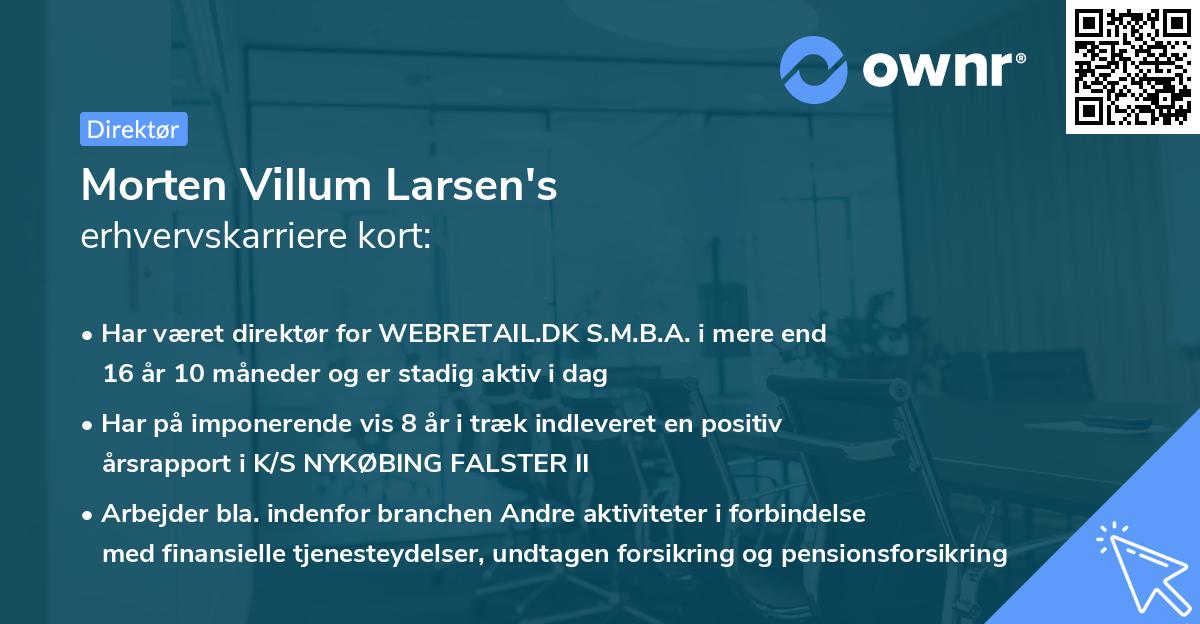 Morten Villum Larsen's erhvervskarriere kort