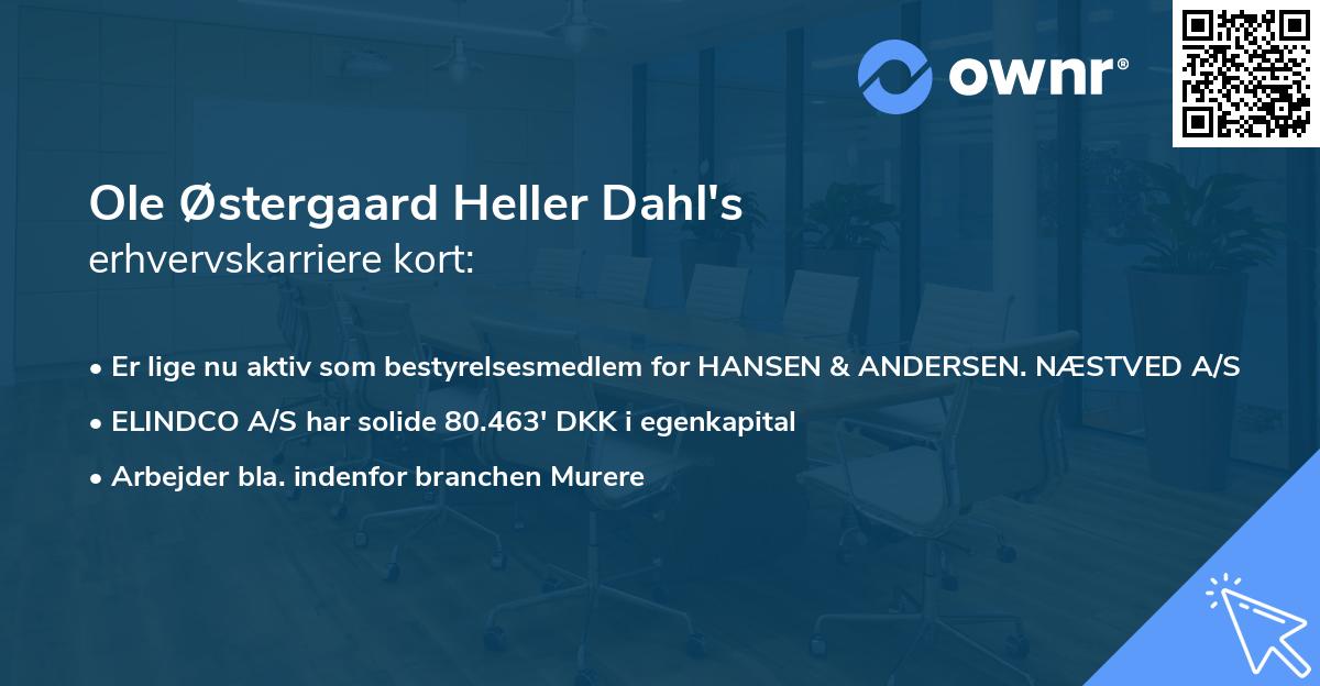 Ole Østergaard Heller Dahl's erhvervskarriere kort