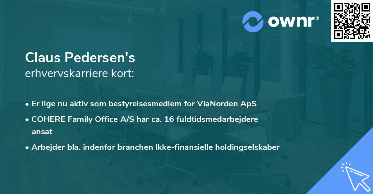 Claus Pedersen's erhvervskarriere kort
