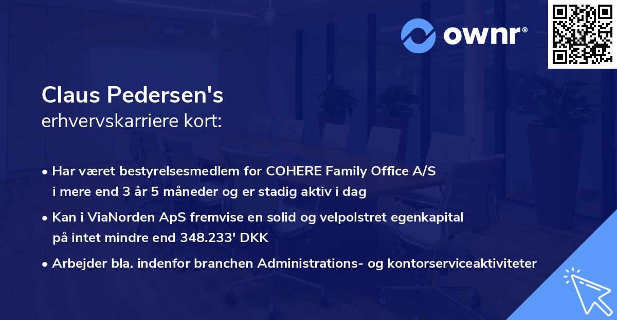 Claus Pedersen's erhvervskarriere kort