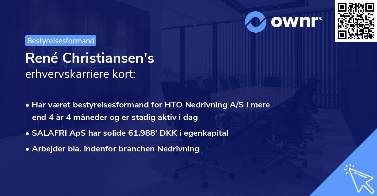 René Christiansen's erhvervskarriere kort