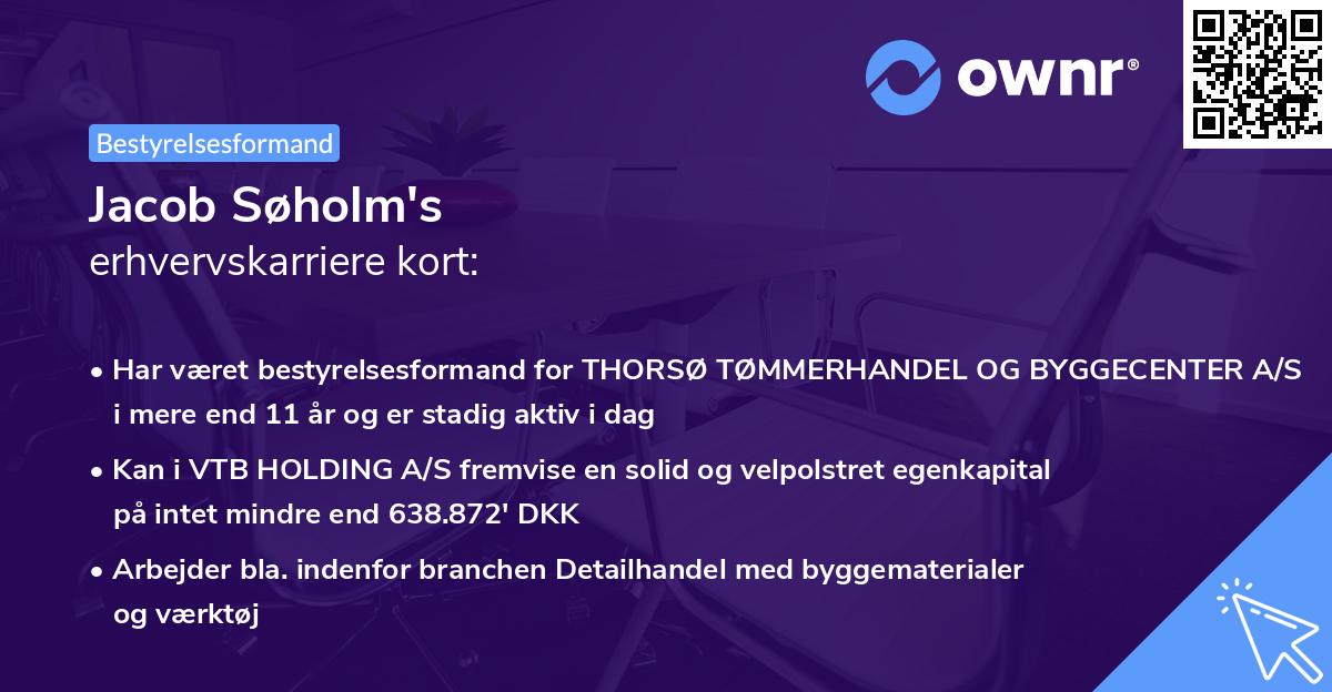 Jacob Søholm's erhvervskarriere kort