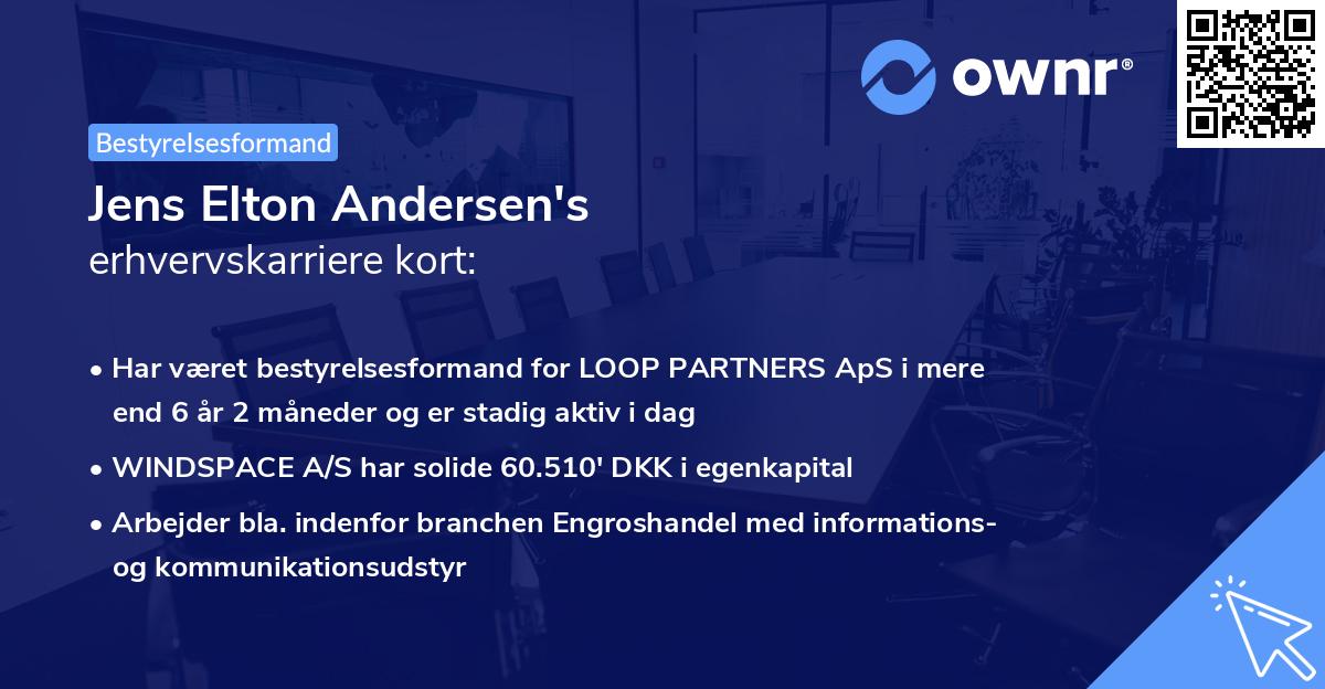 Jens Elton Andersen's erhvervskarriere kort