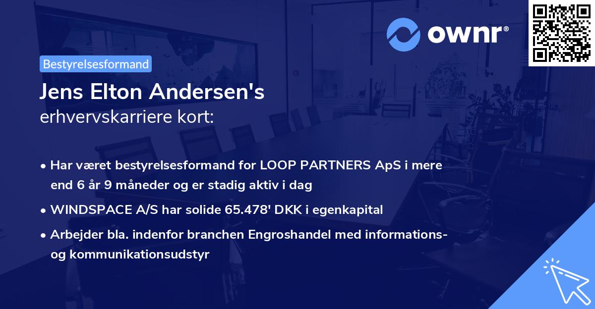 Jens Elton Andersen's erhvervskarriere kort