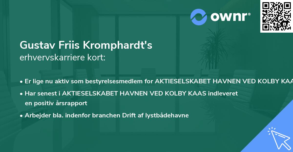 Gustav Friis Kromphardt's erhvervskarriere kort